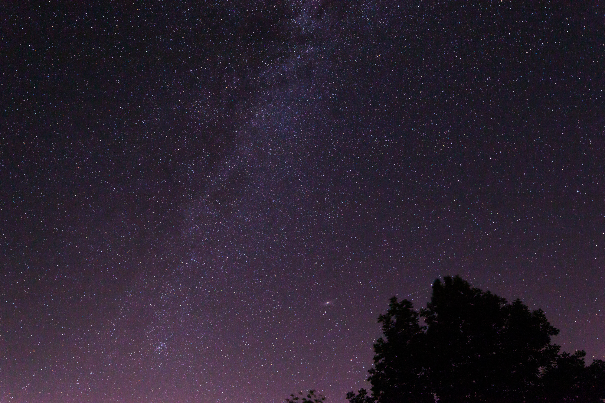 Image of the Milky Way from the Wave Farm, with Andromeda Galaxy, 2018
